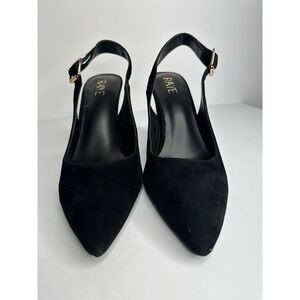 Revolve RAYE Black Velvet Park Heel Slingback Block Heels Size 10M US